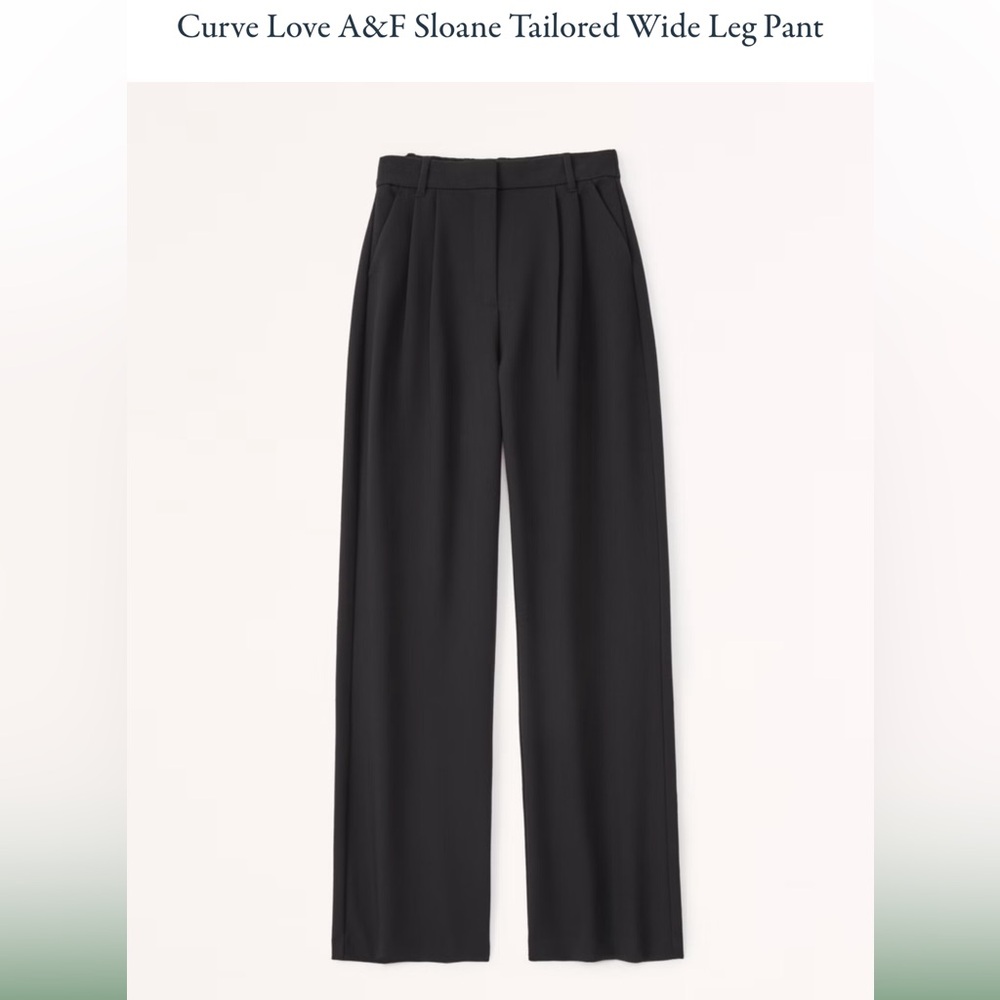 Abercrombie & Fitch Curve Love Black Sloan Wide Leg Pant